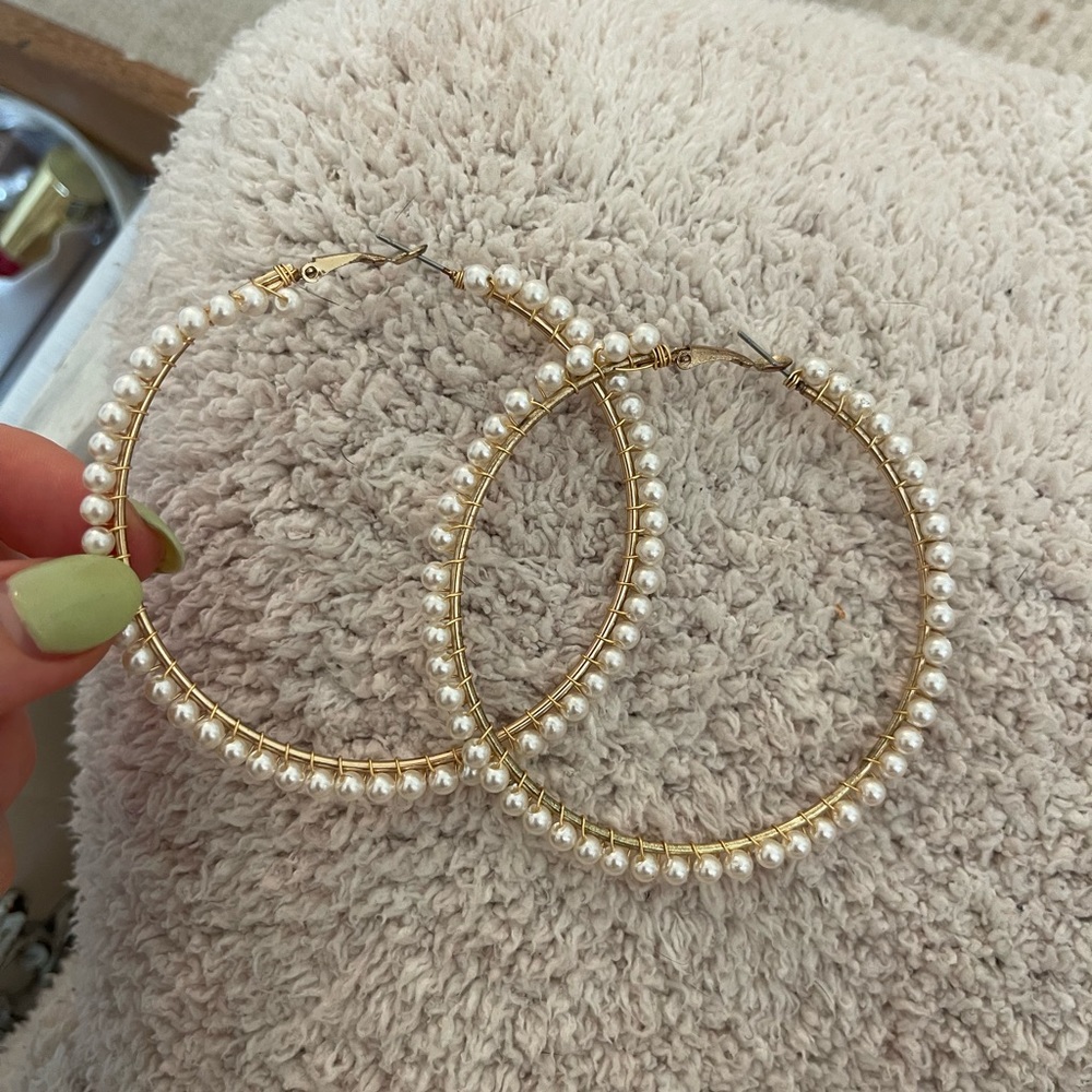 Large gold petal hoops